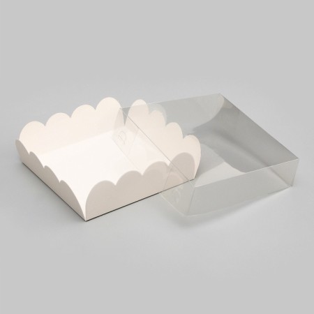 Cookie box, confectionery packaging, white, 13 x 13 x 4 cm-2