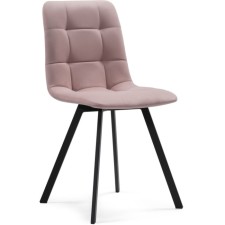 Stool on a metal frame chilli metal/velor, black/pink 43.5x50x87.5 cm