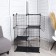 Coaters 24 sections with textile shelves, metal, black, 210 x 210 x 35 cm, (35 x 35) 96044