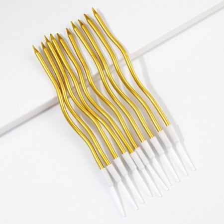 Candles for the cake "For your holiday", gold, 10 pcs.-1