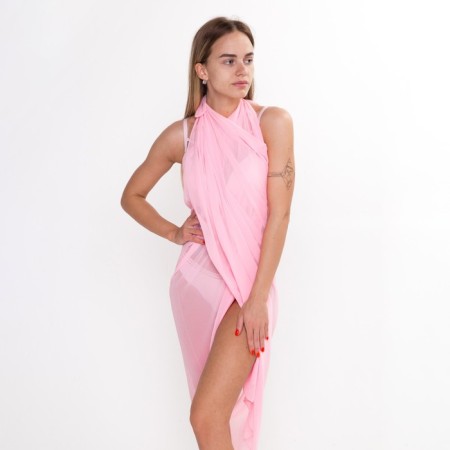 Pareo female, light pink color, size 120x170 cm-1