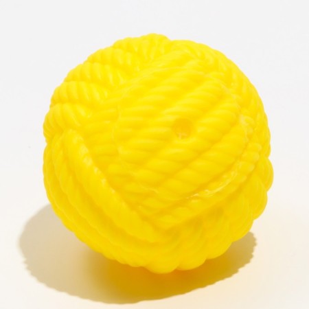 A toy for dogs squeaking "tangle of thread", 8 cm, yellow-1