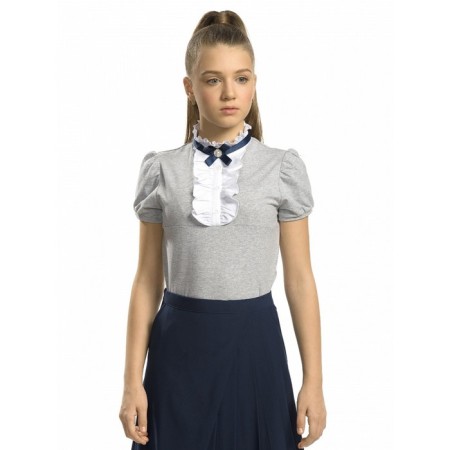 T-shirt for girls, height 164 cm, light gray color-1