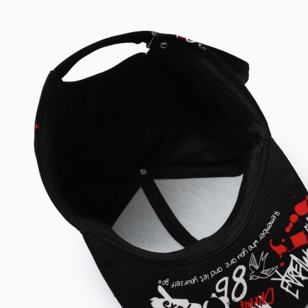 Men's cap minaku "What" Black color, rr 58-4