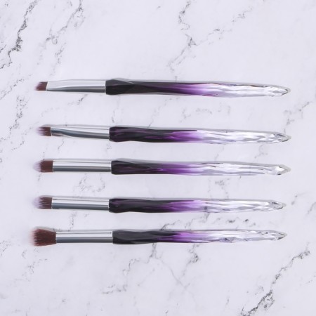 A set of makeup brushes "Luminous", 10 objects, PVC - cover, black/purple color-12