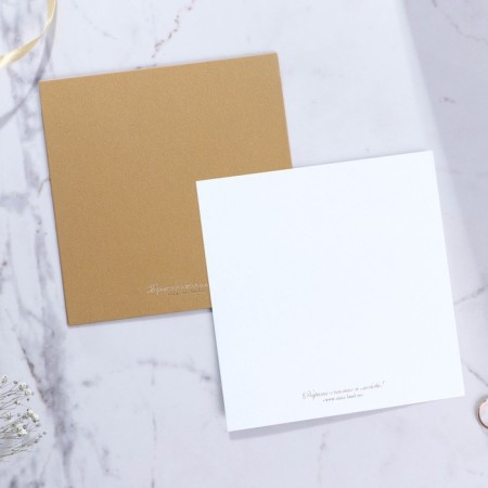 Carved wedding invitation, golden color-1