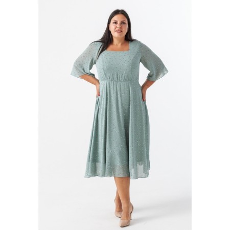Women's dress, size 58, light green color-2