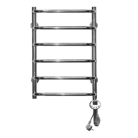 Domoterm electric heated towel rail "Stefano", 400 x 600 mm, 6 crossbars, right, chrome