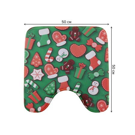 The toilet mat "Gingerbreads", anti -slip, size 50x50 cm-1