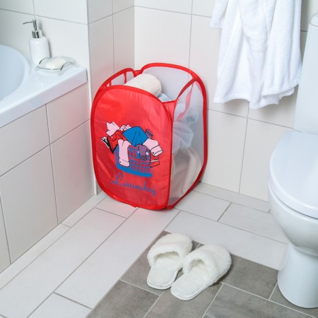 Basket basket "Big washing", folding, 32 × 32 × 52 cm, red color-3