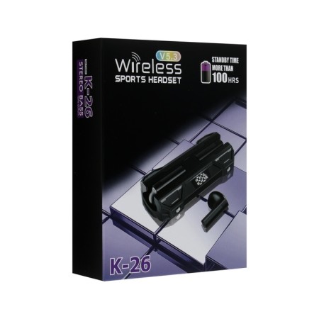 Wireless headphones K26, TWS, inserts, BT 5.0, 35/260 mAh, display, black-8