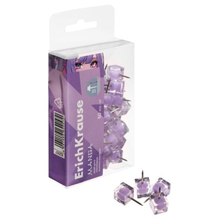 Power buttons Erichkrause "Manga", 50 pieces, lilac, in PET box