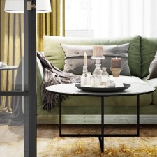 Majore Glass Coffee table, 800 × 800 × 390 mm, white Lacobel color