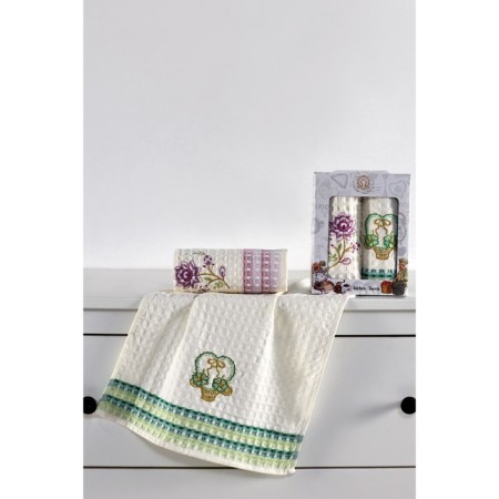 A set of wuffed napkins Diva Afrodita "Flowers", size 35x50 cm, 2 pcs-1