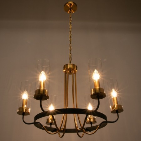 Chandelier 1757/6 E14 40W black and gold 67x67x47 cm Bayerlux-2