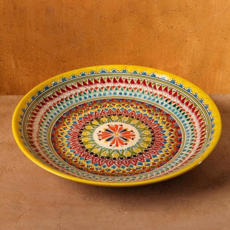 Largan Rishtan ceramics "Patterns", 42 cm, yellow-3