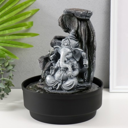 The desktop fountain from the network, the backlight "Gray Ganesha in the stone grotto" 21x21x28 cm-2