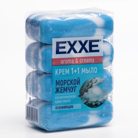 Cream-soiled EXXE 1+1, "Sea Pearls", blue striped, 4 pcs. 90 g-3