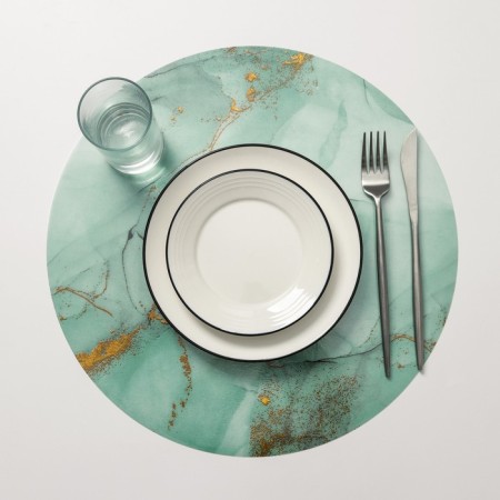 Serving napkin on the table "Stone", d = 38 cm, green color