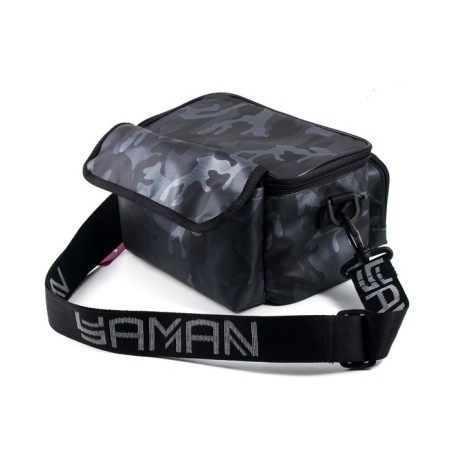 Fishing bag Yaman Sling Lure Bag M, 26x14x22 cm, color gray camouflage + 3 boxes-5