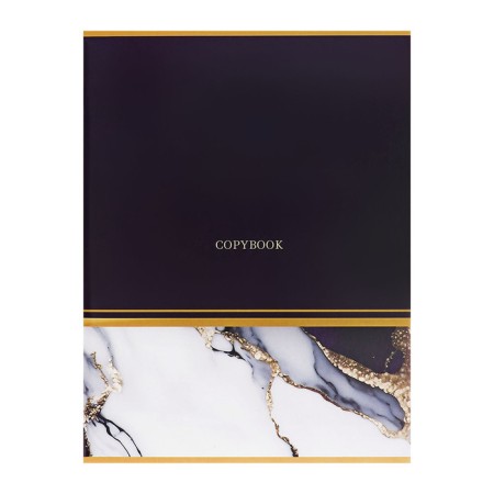 A4 notebook 80 sheets in the Calligrata cage "Blue marble with gold", cover coated cardboard, glossy lamination, offset block