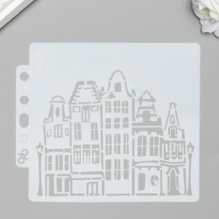 Stencil plastic "Architecture" 13x14 cm