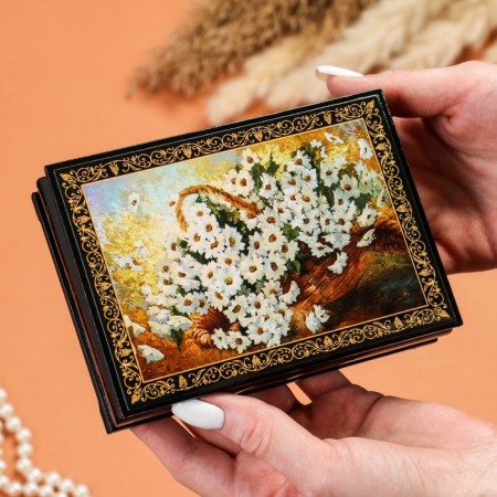 Casket "Chamomile", 10 × 14 cm, lacquer miniature-2