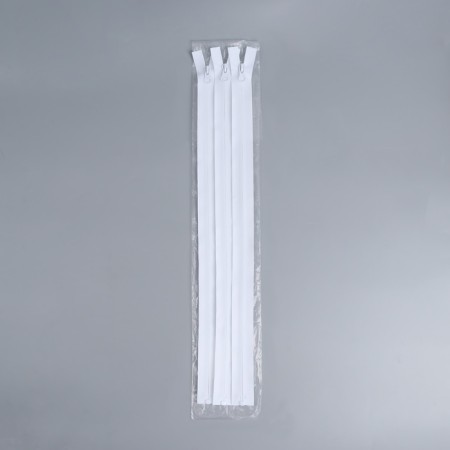 Lightning "Spiral", No. 7, detachable, waterproof, automatic lock, 50 cm, white color-2