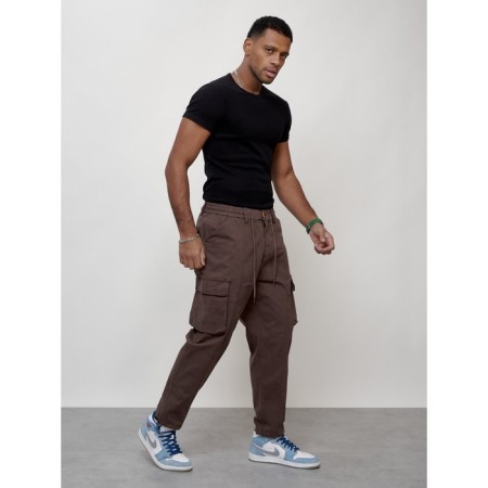 Cargo jeans men, size 56, brown color-11