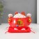 Pig a piggy bank Ceramics "Cat Mani-Neko Red with bells" 10.5x13.5x9 cm