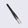 Direct tweezers, narrow, 9 cm, black/golden color