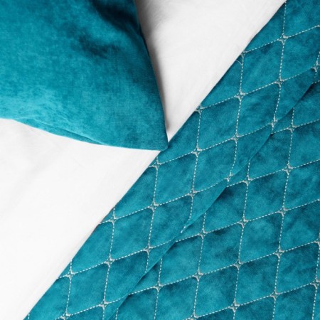 Bedspread with pillowcases "Tina", size 230x250 cm, turquoise color-2
