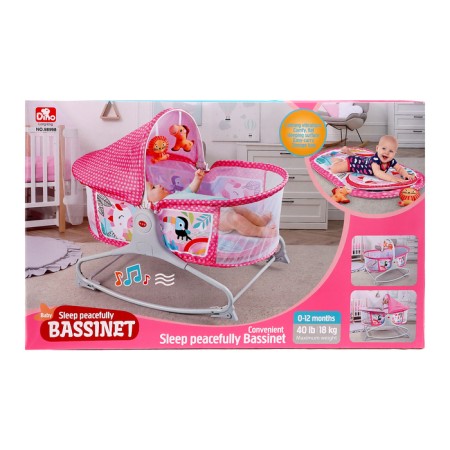 Musical cradle for newborns, pink color-13