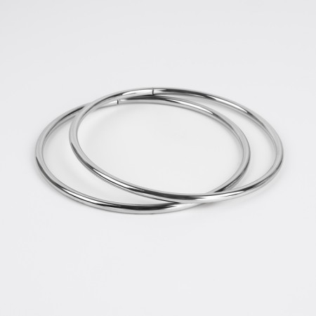 Handles for the bag "circle", metal, d = 10 cm, 2 pcs, silver color-1