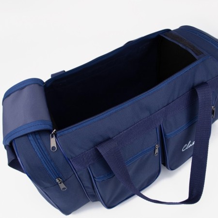 Sports bag, lightning department, 4 outer pockets, long belt, blue color-2