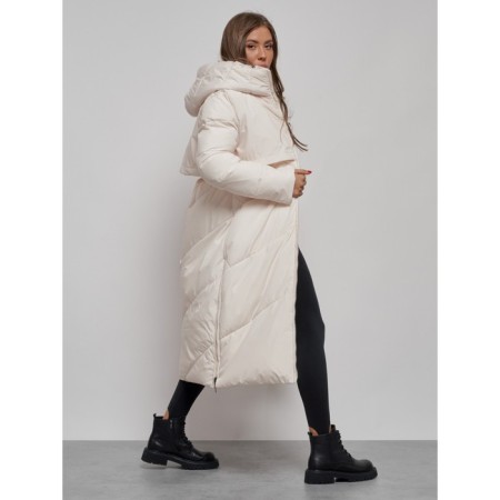 Coat insulated winter female, size 44, color light-beige-12