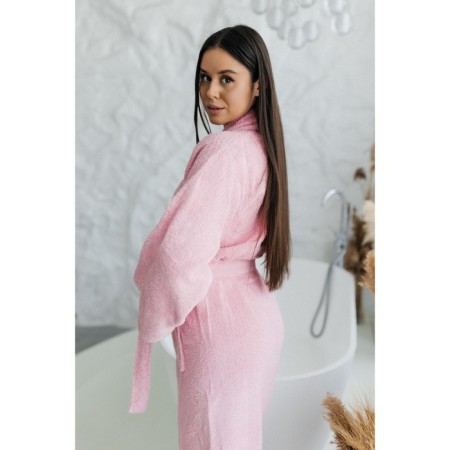 Frequency bathrobe, size 46, pink color-12