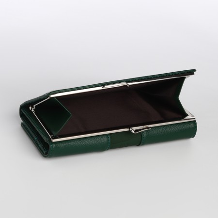 Women's wallet on magnet, green color-2