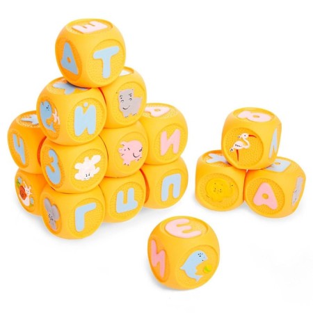 A set of rubber cubes "Fun ABC", 18 pieces-6