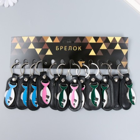 Брелок кожзам, металл "Рыба" МИКС 7х3 см-4