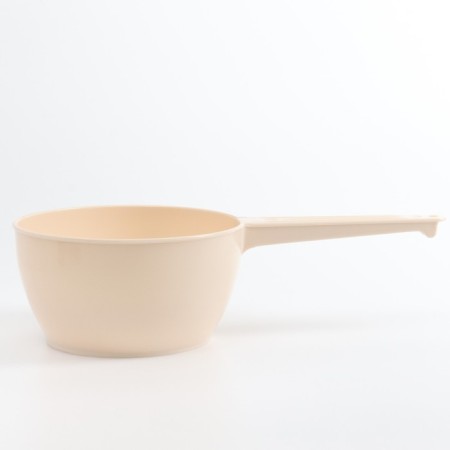 Plastic bucket for bathing and shampooing, children's bath bucket, 1l., Cream color-3