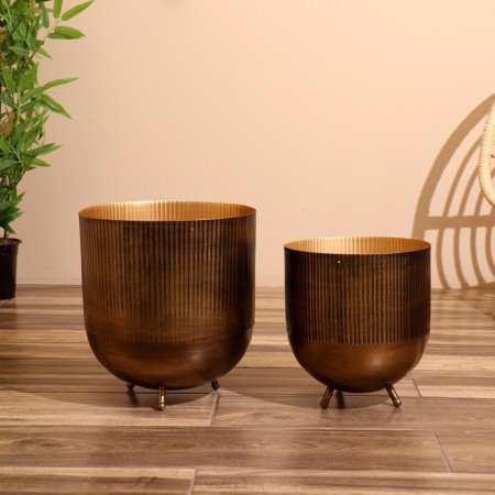 Kashpo "Goldi" metal (set 2 pcs), diameter 30 and 26 cm-1