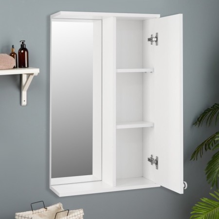 Bathroom mirror, white, 50 x 18 x 83 cm-1