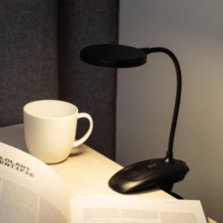 NLED-513-6W-BK desktop lamp LED battery on clothespin, black color-7