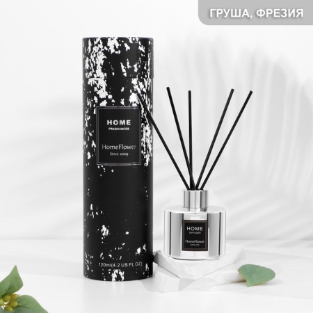 Aromatic diffuser "Home", 120 ml, English pear and freesia, silver