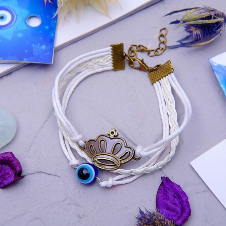 Bracelet-co-wrapping “Talisman protection” crown, blue-white color with black gold, l = 16 cm-2