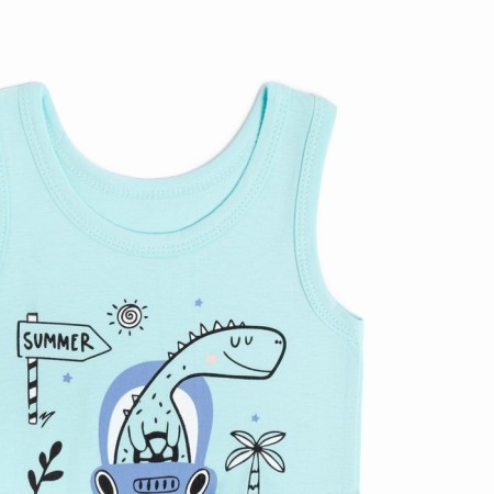 Set for a boy (T -shirt, panties), mint color/Summer, height 116 cm-1