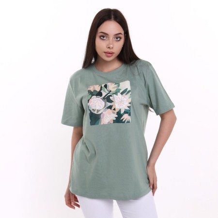 T -shirt female, olive color, size 48