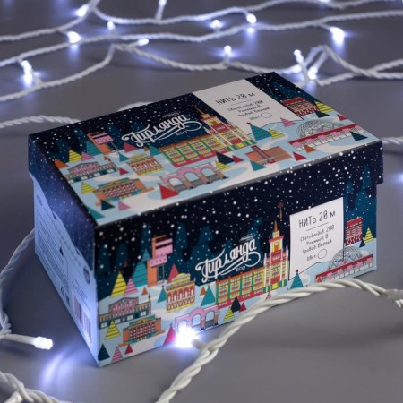 Garland “thread” 20 m, IP44, white thread, 200 LED, white glow, 8 modes, 220 V-2