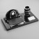 Set of table office 4V1 with a clock, black tree